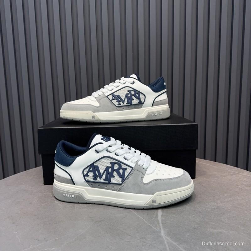 2025 Unisex Amiri White Grey Blue Leather Suede Sneakers MJ00360