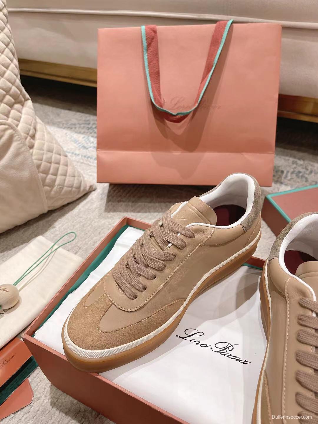 2025 Unisex Le Parmentier Beige Cream Leather Sneakers High Version LY00320(F)/LY00330(M)