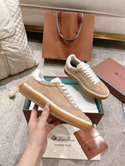 2025 Unisex Le Parmentier Beige White Soft Leather Sneakers Top Version LY00320(F)/LY00330(M)