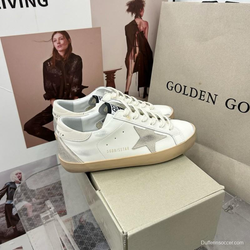 2025 Women GGDB White Grey Leather Sneakers MJ00260