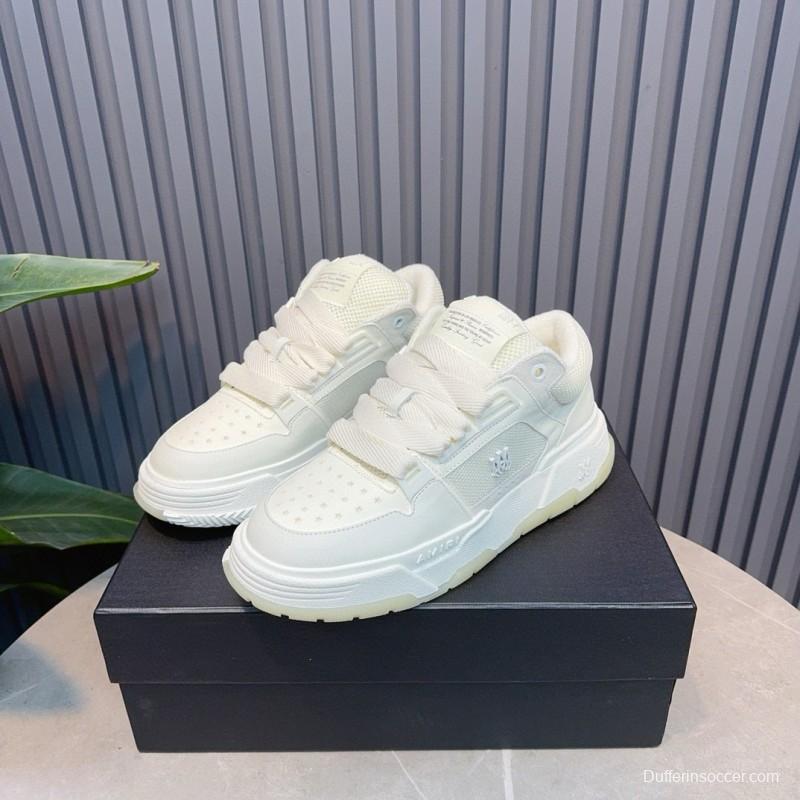 2024 Unisex Amiri White Leather Sneakers MJ00360