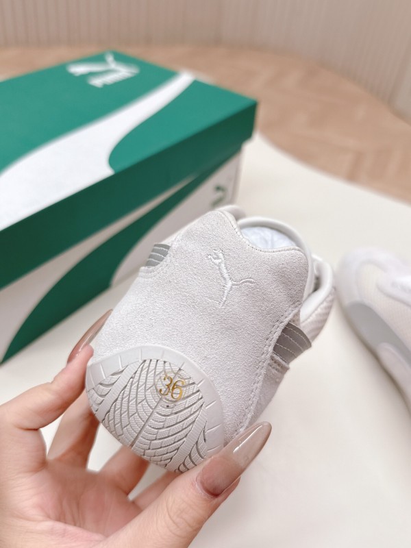 2025 Women Puma White Suede Mesh Casual Sneakers LY00280