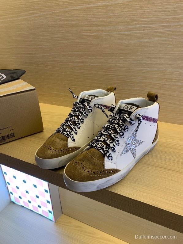 2024 Unisex GGDB White Brown Suede Leather High Top Sneakers MJ00300