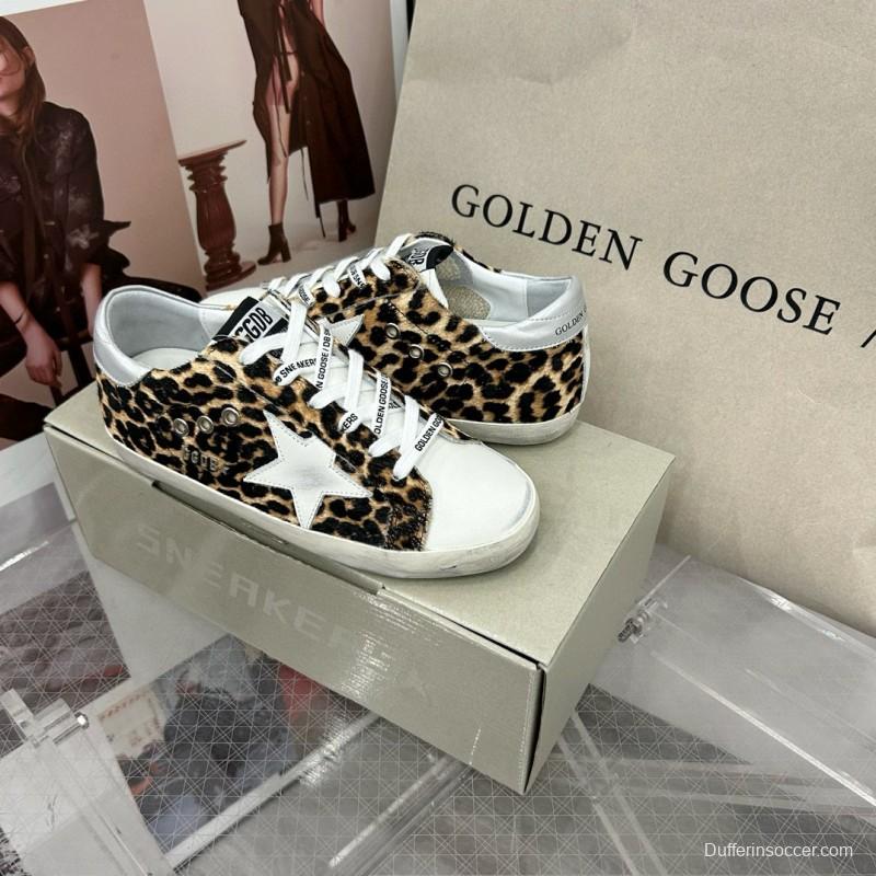 2025 Women GGDB Leopard White Leather Sneakers