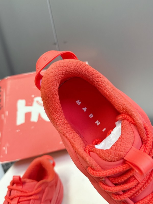 2025 Women Marni Red Fabric Sneakers