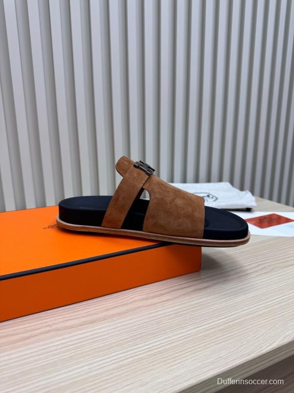 2025 Slippers Hermès Brown Suede Slippers