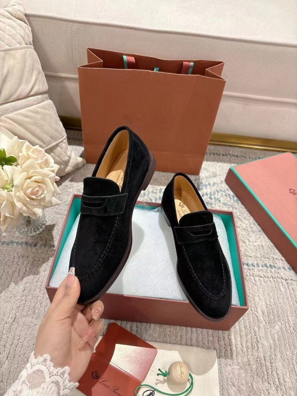 2025 Women Le Parmentier Black Suede Loafer LY00400