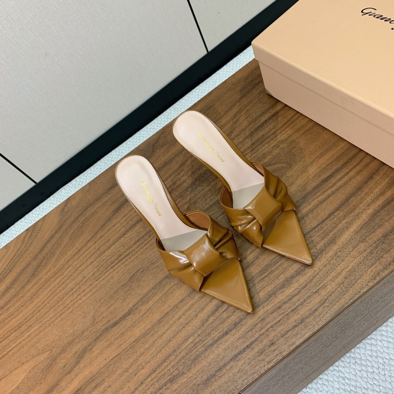 2025 Women Gianvito Rossi Brown Leather Stiletto Heels