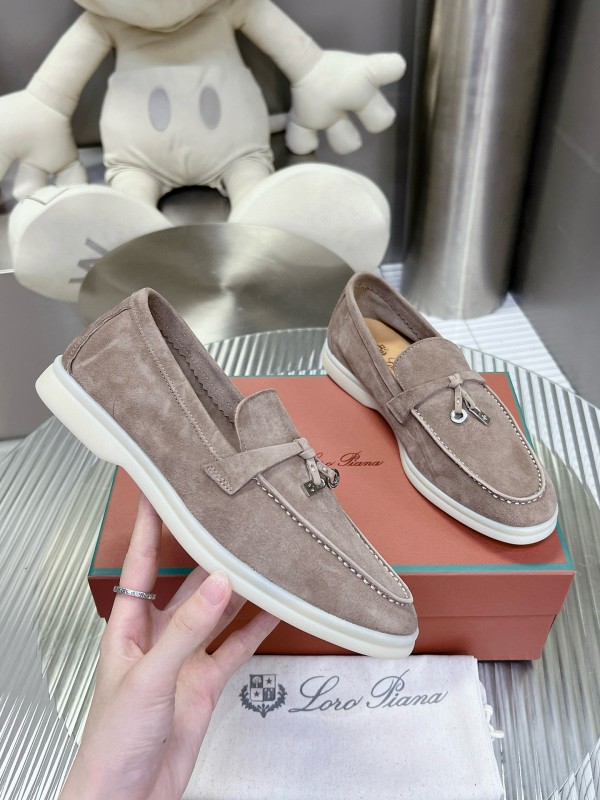 2024 Unisex LP Beige Suede Loafers MJ00270