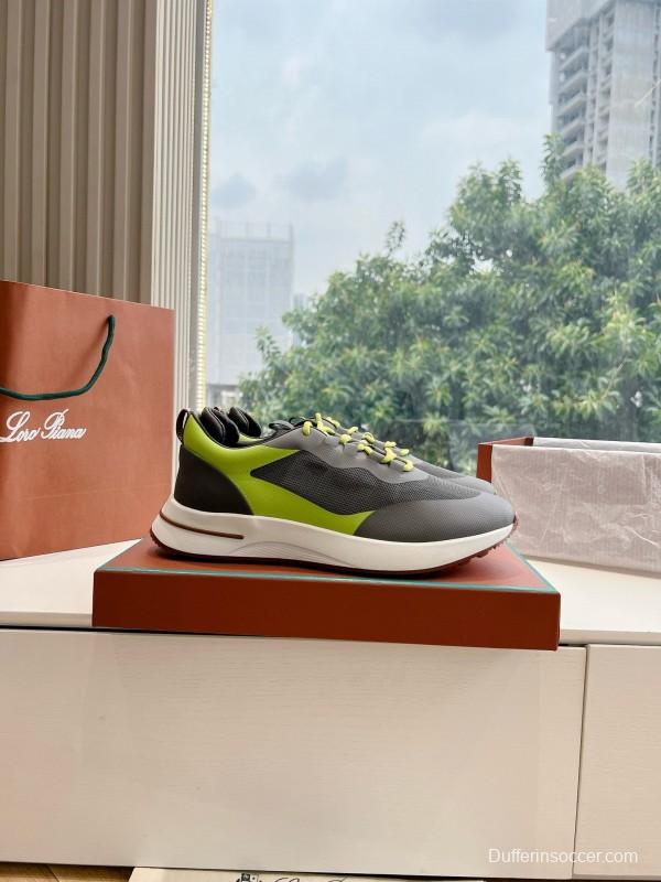 2024 Unisex Le Parmentier Grey Green Knit Sneakers