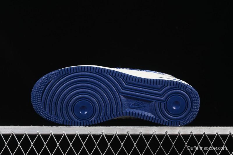 Nike Air Force 1 '07 Low LV Collaboration Gray Blue Denim Casual Sneakers - SC9207-540