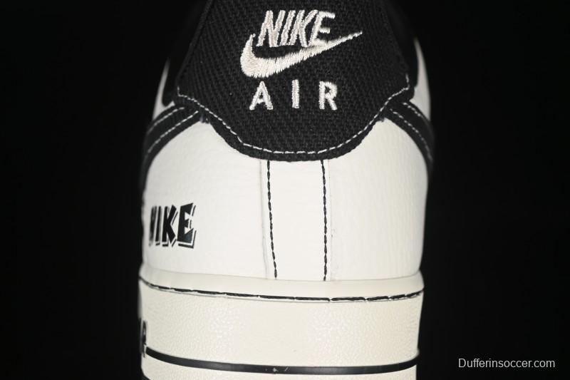 Nike Air Force 1'07 Low Black White Triple Swoosh Casual Sneakers - SC9207-537