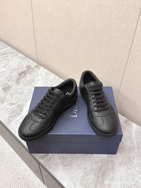 2025 Men Dior Black Leather Sneakers KFY00300