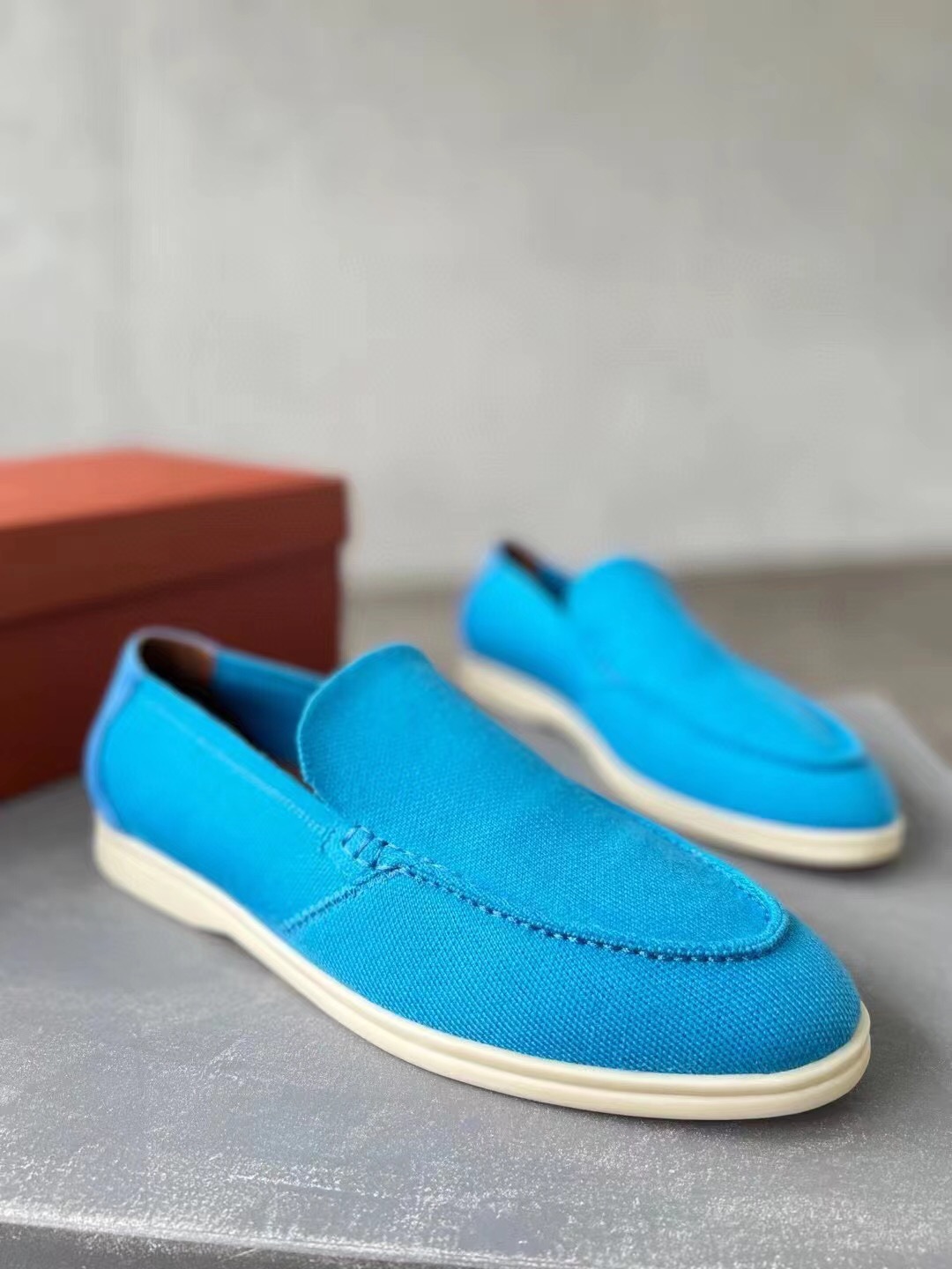 2025 Unisex Le Parmentier Blue Wool Blend Loafers AS00280