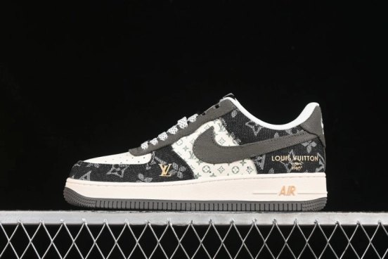 Nike Air Force 1 '07 Low LV Collaboration Black Gold Casual Sneakers - JJ2508-703
