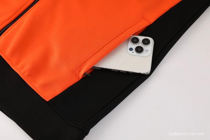 2025 Adidas Orange/Black Full Zipper Jacket +Long Pants