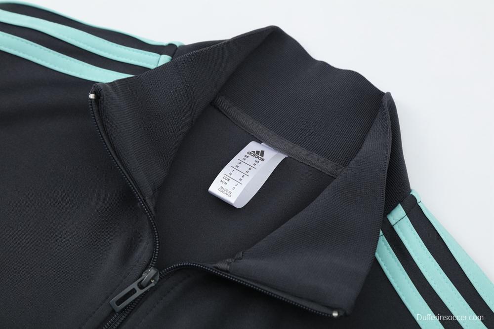 2025 Adidas Dark Grey Full Zipper Jacket +Long Pants