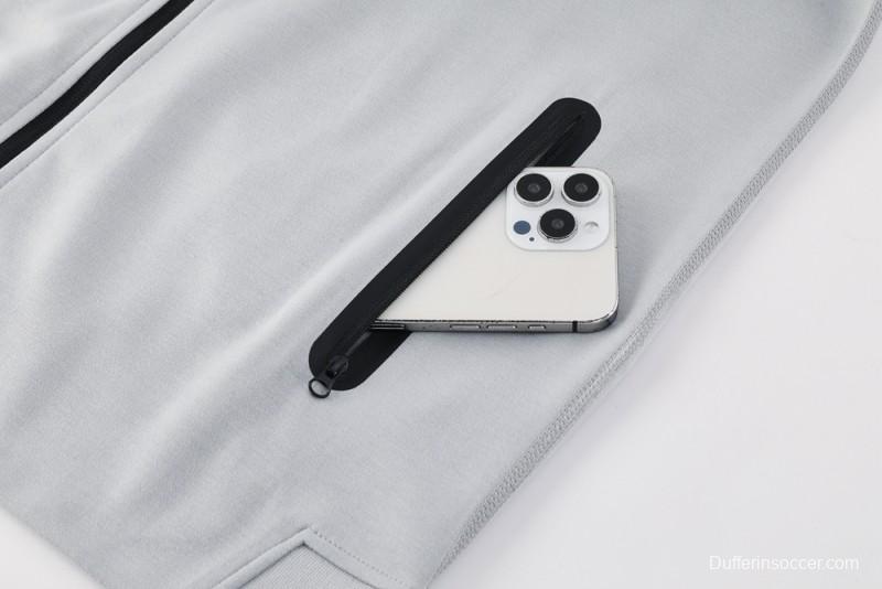 25/26 Barcelona Grey Full Zipper Hoodie Jacket +Long Pants