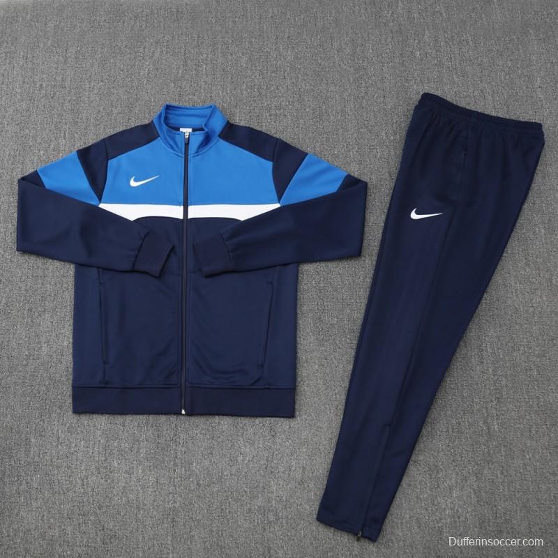 2025 Nike Blue/Navy Full Hoodie Zipper Jacket +Long Pants