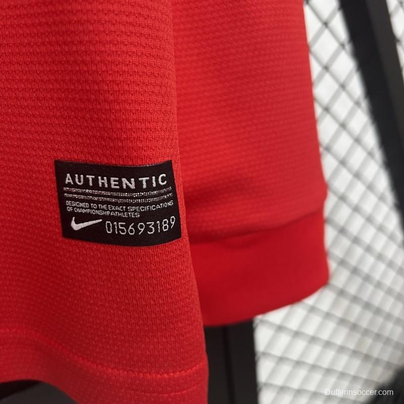 13/14 Retro Long Sleeve Manchester United Home Jersey