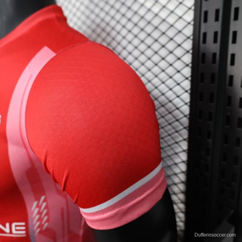 Player Version 25/26 Olympique de Marseille Red with Vertical Stripes Jersey