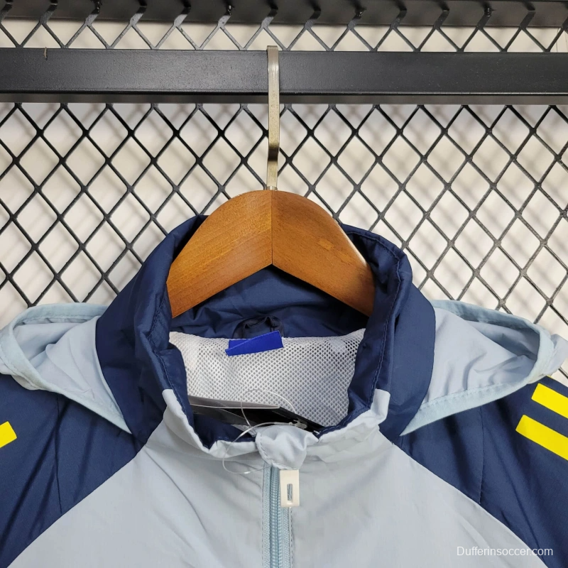 25/26 Boca Juniors Jacket Light Blue Windbreaker