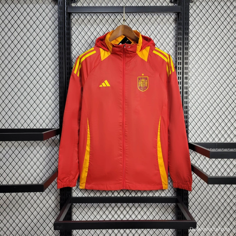 2025 Spain Jacket Red Windbreaker