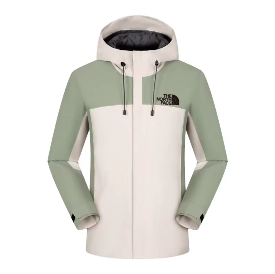 2025 The North Face Alpine Terrain Jacket - Sage Green/Cream Colorblock with Adjustable Hood