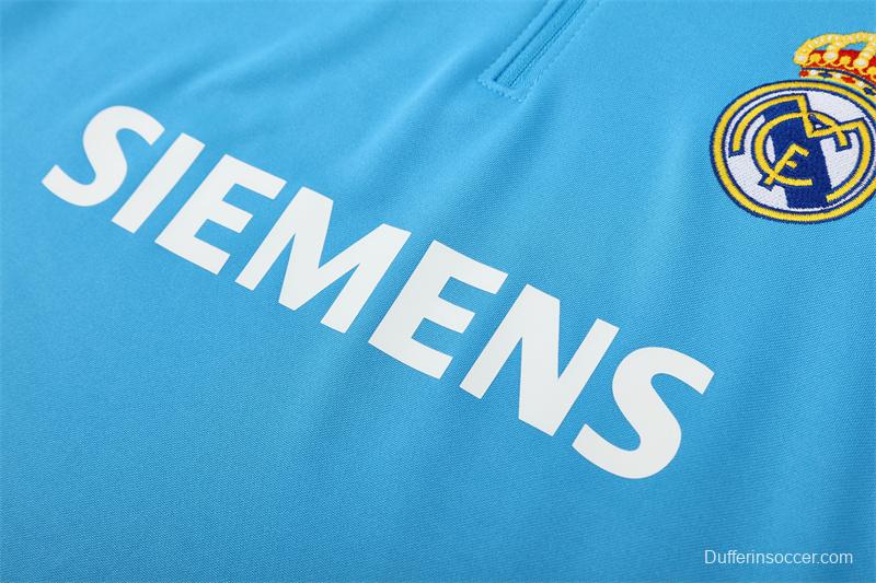 Retro 05/06 Real Madrid Light Blue Half Zipper Jacket