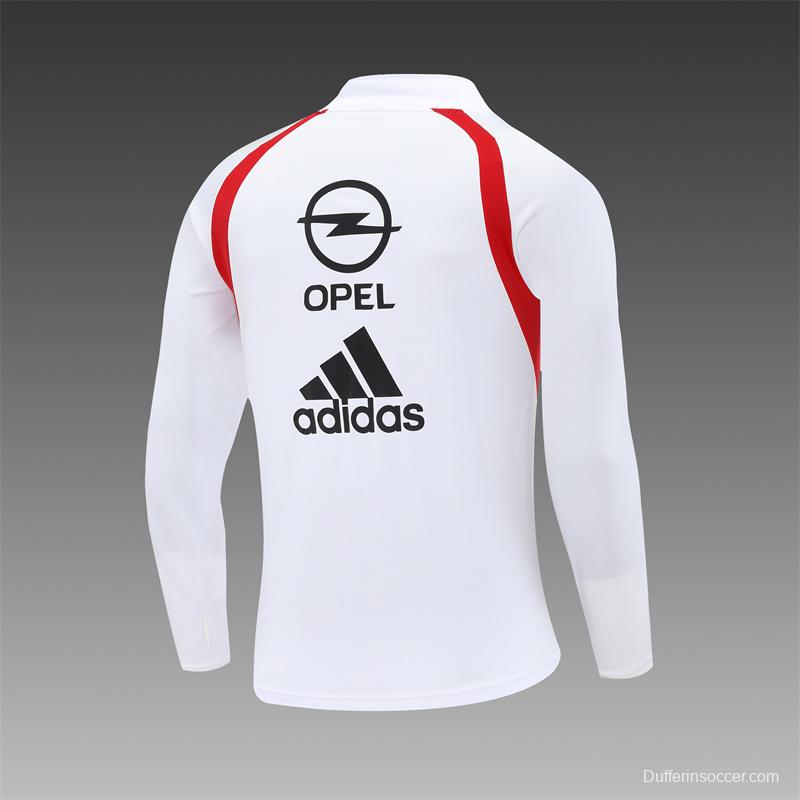 Retro 03/04 AC Milan White Half Zipper Jacket