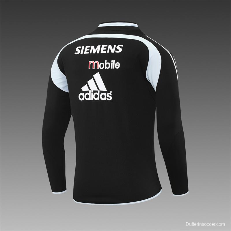 Retro 04/05 Real Madrid Black Half Zipper Jacket