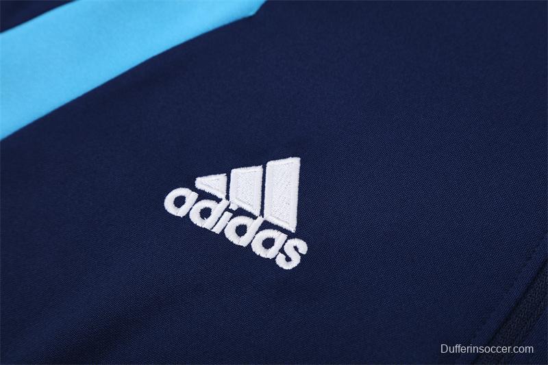 Retro 05/06 Real Madrid Royal Blue Half Zipper Jacket+Long Pants