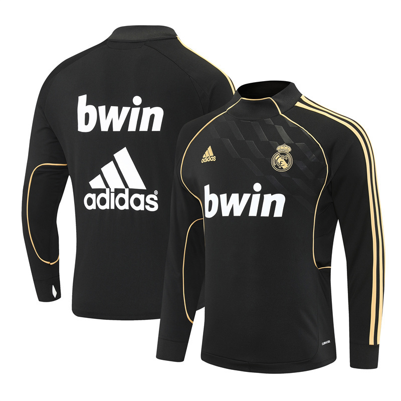 Retro 11/12 Real Madrid Black Half Zipper Jacket