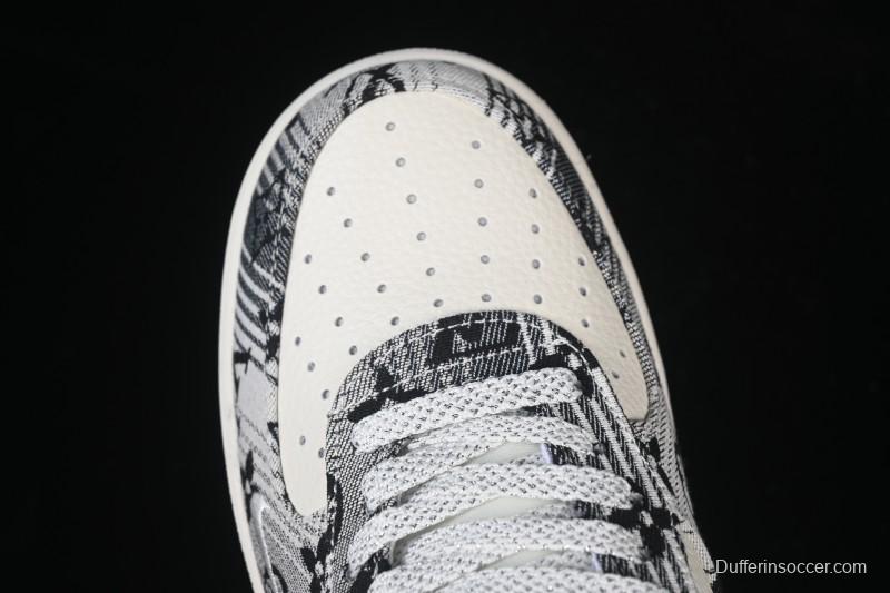 Nike Air Force 1 '07 Low LV Collaboration Gray Floral Canvas Casual Sneakers - DF0188-077