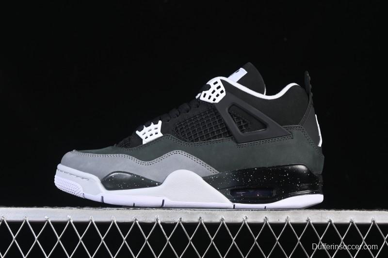 Nike Air Jordan 4 Retro Basketball Shoes with Fear Pack Design - FQ8138-002