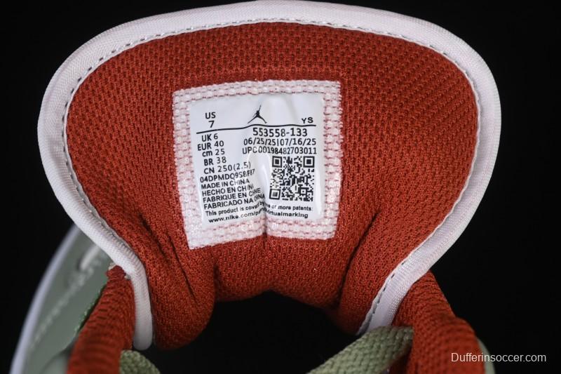 Nike Air Jordan 1 Low AJ1 White Green Red Low-top Casual Skate Shoes - 553558-133