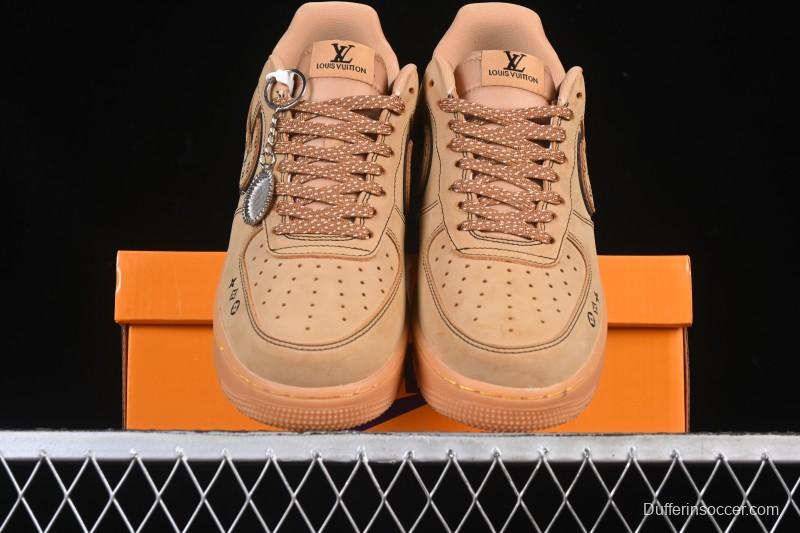 Nike Air Force 1 '07 Low LV Collaboration Wheat Print Casual Sneakers - DK0188-082