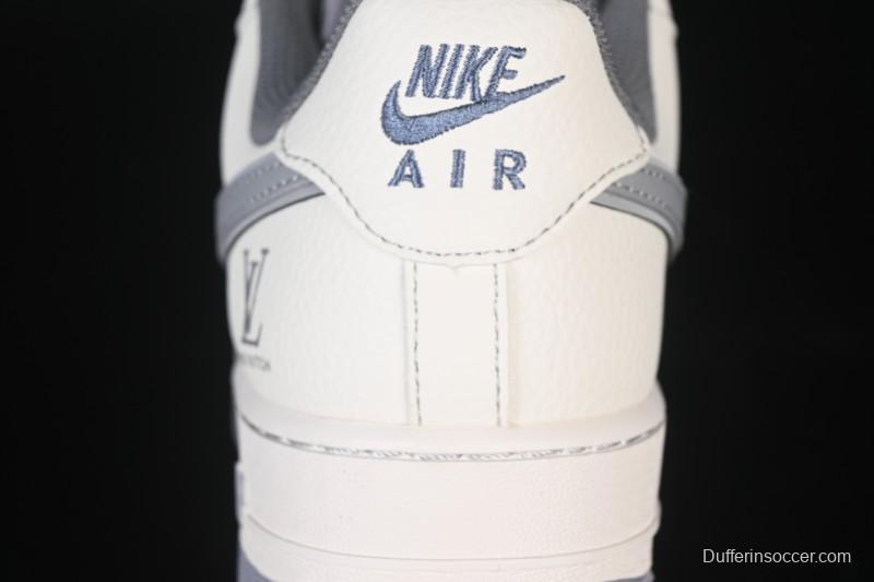 Nike Air Force 1 '07 Low LV Collaboration Printed Beige Swoosh Casual Low-Top Sneakers - HH7518-079