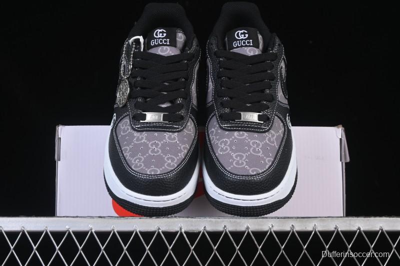Nike Air Force 1 '07 Low Gucci Collaboration Litchi Grain Print Casual Sneakers - AH8462-002