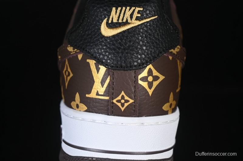 Nike Air Force 1 '07 Low LV Collaboration Classic White Brown Casual Sneakers - CZ3986-004