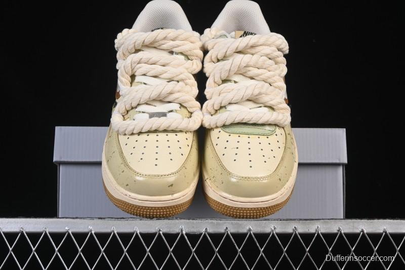 Nike Air Force 1 '07 Low Milk Coffee Bear Hand-Drawn Doodle Casual Sneakers - XL2321-666