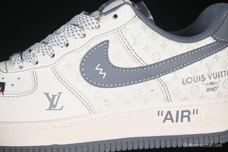 Nike Air Force 1 '07 Low LV Collaboration Beige Black Woven Label Casual Sneakers - CX5050-Y08