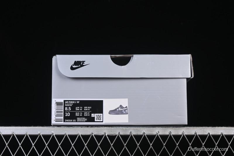Nike Air Force 1'07 Low Two-Dimensional Theme Black Space Casual Sneakers - ZH0316-101