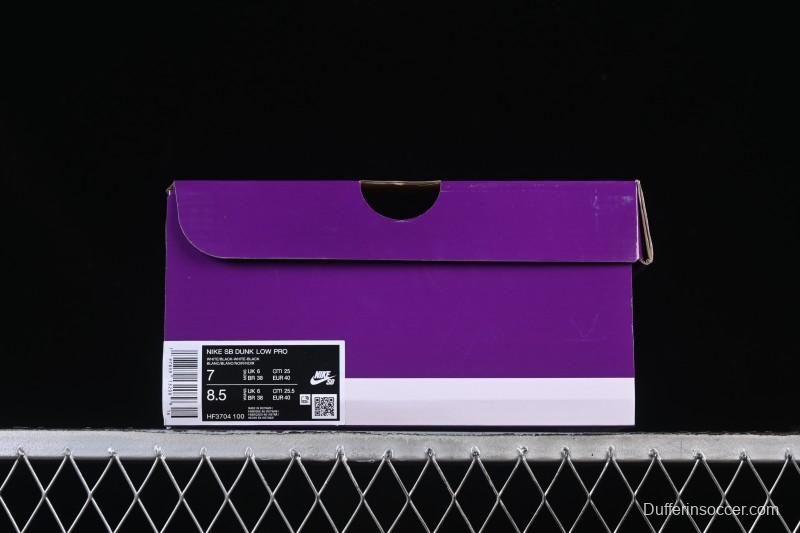 Nike SB Dunk Low Classic White Black Low-Top Casual Skate Shoes HF3704-100