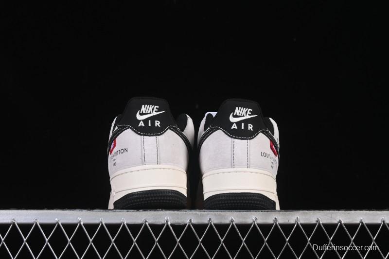 Nike Air Force 1 '07 Low LV Collaboration Black Swoosh Woven Label Casual Sneakers - CX5050-Y23