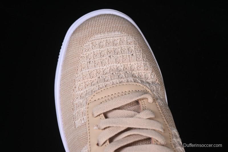 Nike Air Force 1'07 Low Knit Khaki Casual Sneakers - CI0051-200