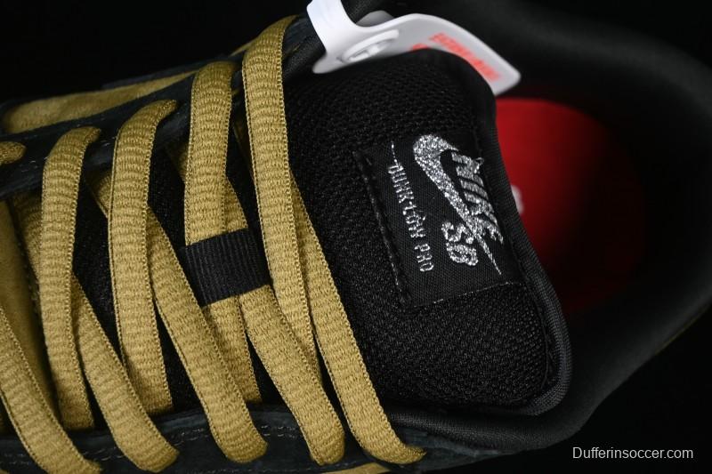 Nike Supreme Dunk SB Dunk Low Brown Yellow Casual Skate Shoes - HQ8487-300