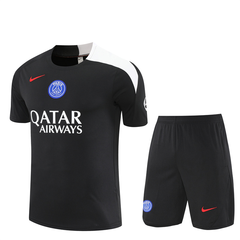 25/26 PSG Black T90 with XS Short Sleeve+Soccer Shorts