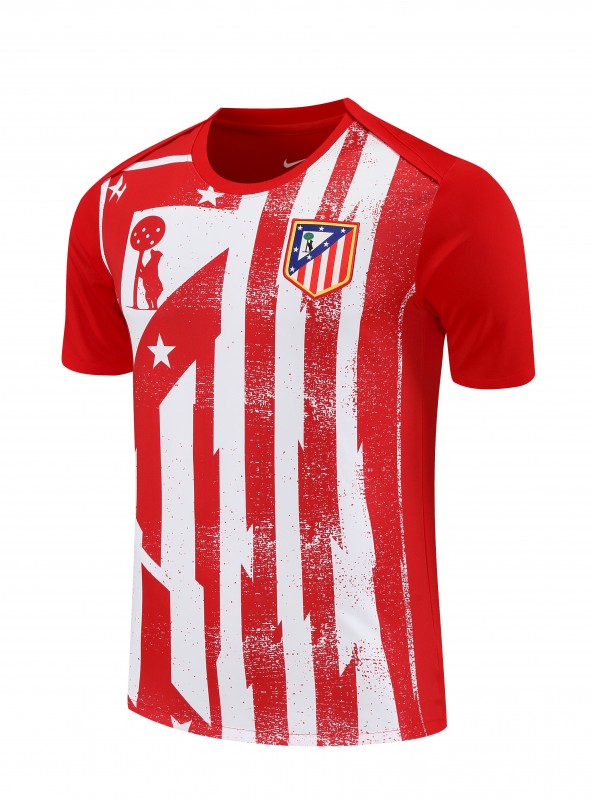 25/26 Atletico Madrid Red/White Stripe Short Sleeve+Shorts