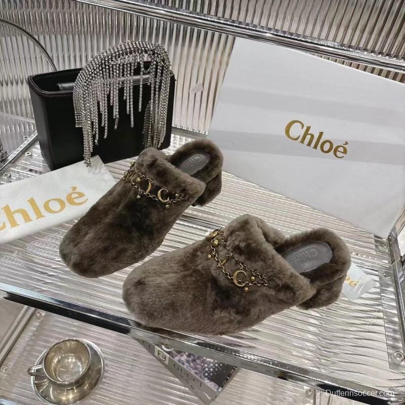 Chloe 2025/SS Genuine Fur Slides - LY00320